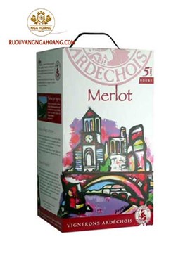 Vang Bịch Vignerons Ardechois Merlot 5 Lít
