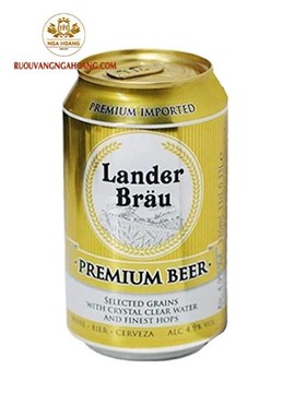 BIA LANDER BRAU PREMIUM BEER 4.9% 330ML - THÙNG 24 LON